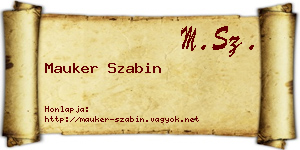 Mauker Szabin névjegykártya